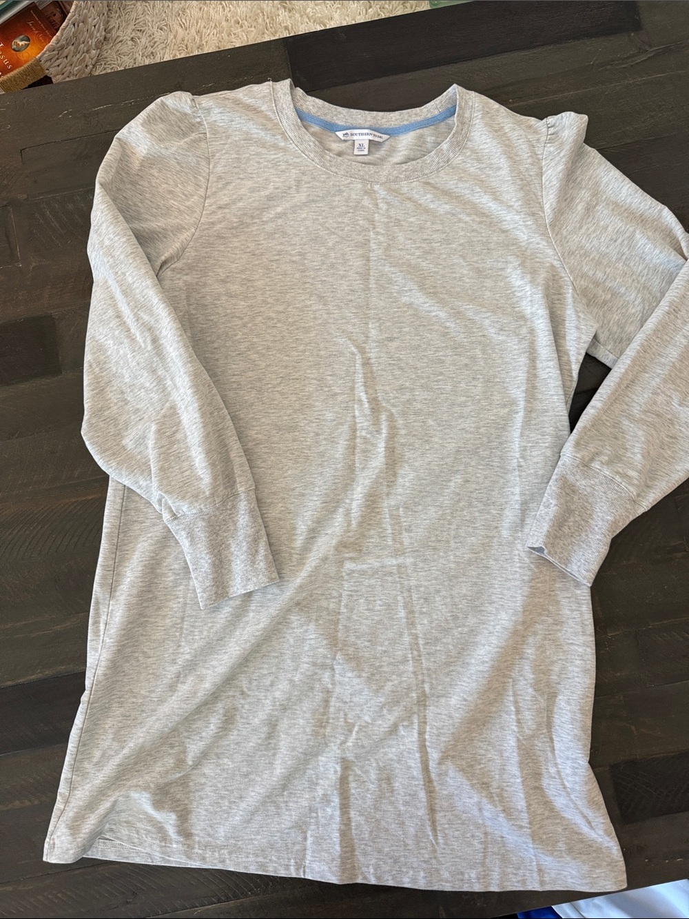 Southern Tide Light Gray Long Sleeve Midi Dress